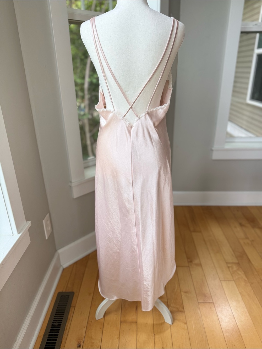 Vintage California Dynasty Blush Pink Satin Chemise Robe 2 Pc Set Sz Large - Picture 3 of 16